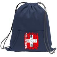 SWITZERLAND Flag Vintage Distressed SWISS Sweatshirt Cinch Pack Bag