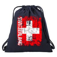 SWITZERLAND Flag Vintage Distressed SWISS Drawstring Bag