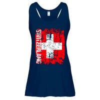 SWITZERLAND Flag Vintage Distressed SWISS Ladies Essential Flowy Tank