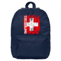 SWITZERLAND Flag Vintage Distressed SWISS 16 in Basic Backpack