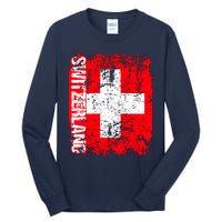 SWITZERLAND Flag Vintage Distressed SWISS Tall Long Sleeve T-Shirt