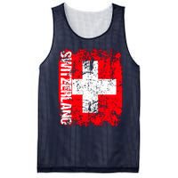 SWITZERLAND Flag Vintage Distressed SWISS Mesh Reversible Basketball Jersey Tank