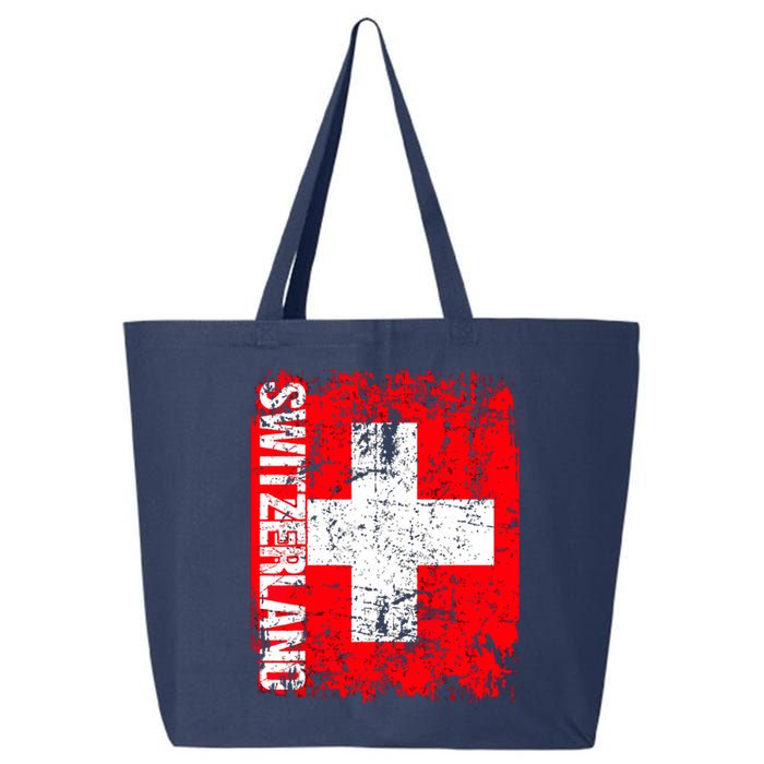 SWITZERLAND Flag Vintage Distressed SWISS 25L Jumbo Tote