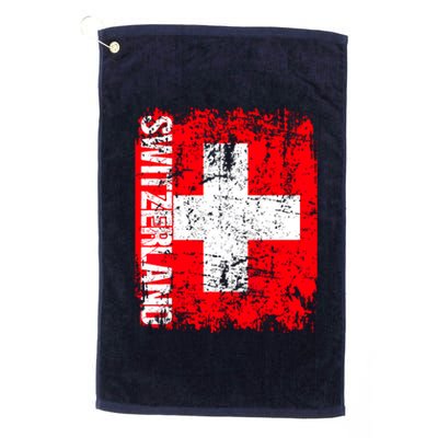 SWITZERLAND Flag Vintage Distressed SWISS Platinum Collection Golf Towel