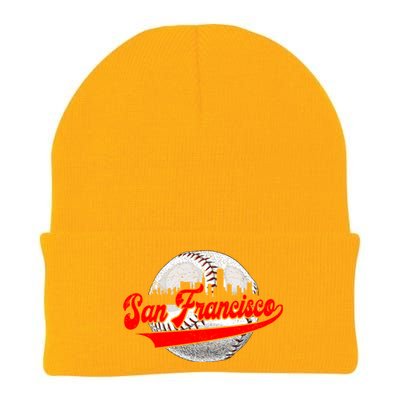 San Francisco Vintage Baseball Lover Retro Game Day Dad Mom Funny Gift Knit Cap Winter Beanie