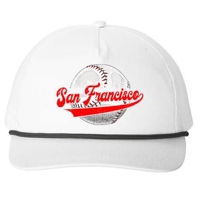 San Francisco Vintage Baseball Lover Retro Game Day Dad Mom Funny Gift Snapback Five-Panel Rope Hat