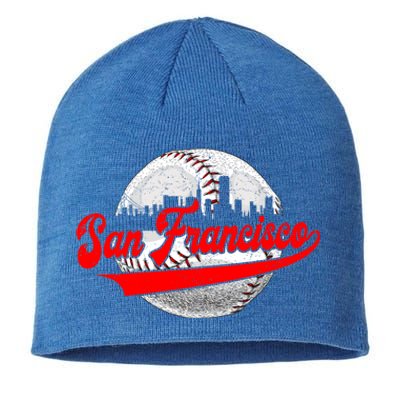 San Francisco Vintage Baseball Lover Retro Game Day Dad Mom Funny Gift Sustainable Beanie