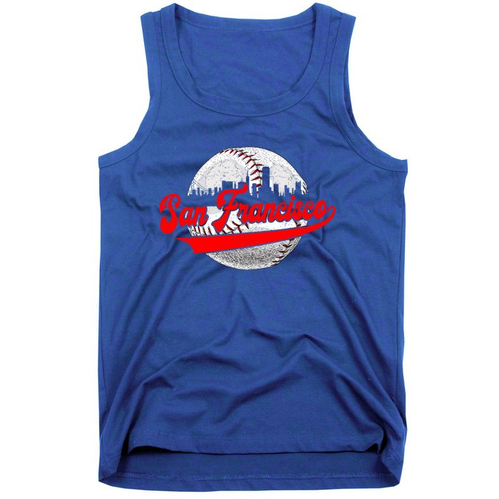 San Francisco Vintage Baseball Lover Retro Game Day Dad Mom Funny Gift Tank Top