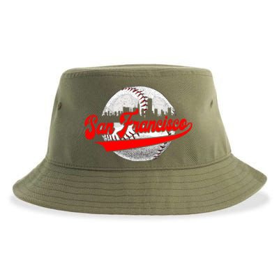 San Francisco Vintage Baseball Lover Retro Game Day Dad Mom Funny Gift Sustainable Bucket Hat