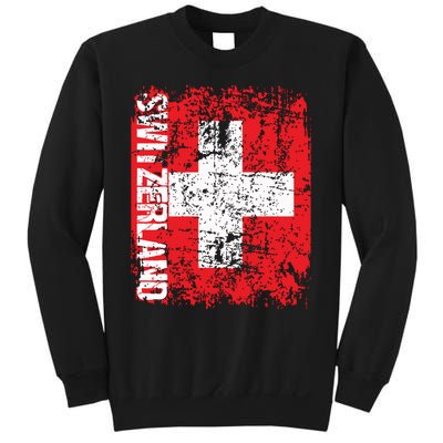 Switzerland Flag Vintage Distressed Swiss Sweatshirt