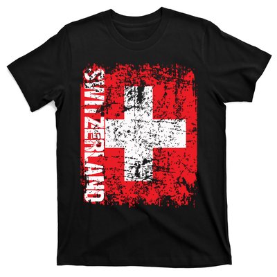 Switzerland Flag Vintage Distressed Swiss T-Shirt