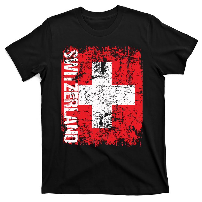 Switzerland Flag Vintage Distressed Swiss T-Shirt