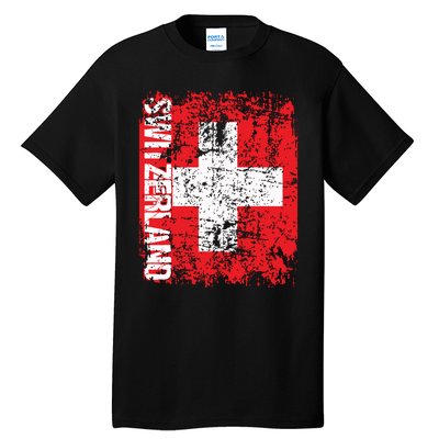 Switzerland Flag Vintage Distressed Swiss Tall T-Shirt