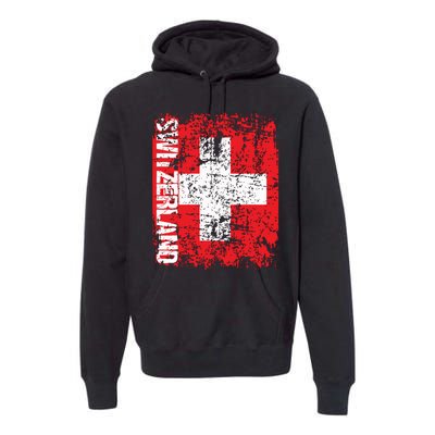 Switzerland Flag Vintage Distressed Swiss Premium Hoodie