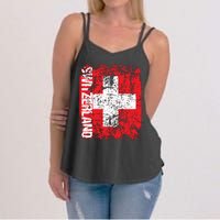 Switzerland Flag Vintage Distressed Swiss Women's Strappy Tank