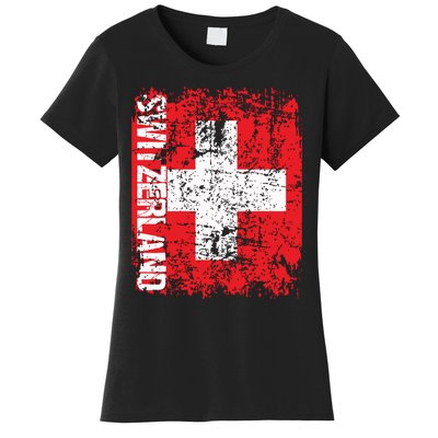 Switzerland Flag Vintage Distressed Swiss Women's T-Shirt