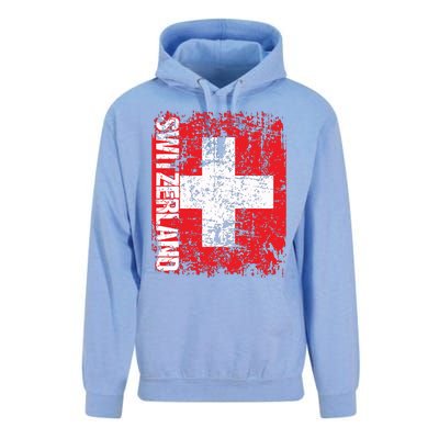 Switzerland Flag Vintage Distressed Swiss Unisex Surf Hoodie