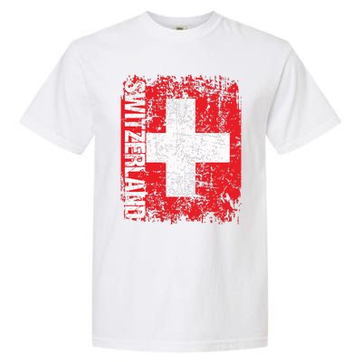 Switzerland Flag Vintage Distressed Swiss Garment-Dyed Heavyweight T-Shirt