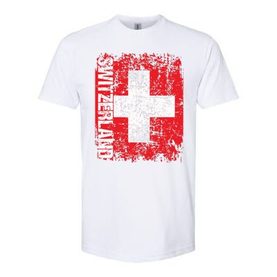 Switzerland Flag Vintage Distressed Swiss Softstyle CVC T-Shirt