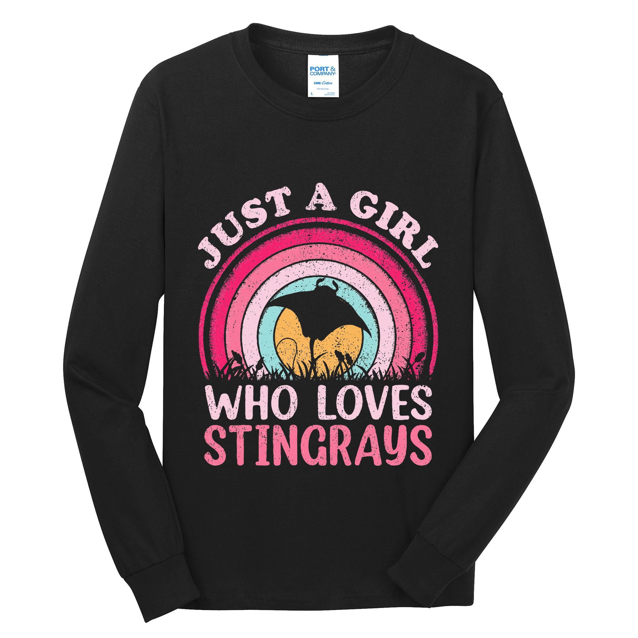 Stingray Fish Vintage Retro Just A Girl Who Loves Stingrays Tall Long Sleeve T-Shirt