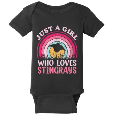 Stingray Fish Vintage Retro Just A Girl Who Loves Stingrays Baby Bodysuit