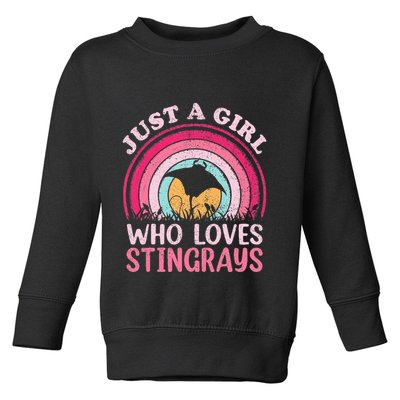 Stingray Fish Vintage Retro Just A Girl Who Loves Stingrays Toddler Sweatshirt