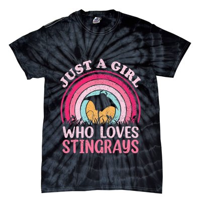 Stingray Fish Vintage Retro Just A Girl Who Loves Stingrays Tie-Dye T-Shirt