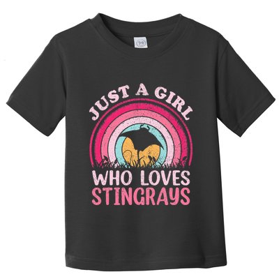 Stingray Fish Vintage Retro Just A Girl Who Loves Stingrays Toddler T-Shirt