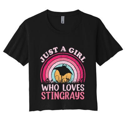 Stingray Fish Vintage Retro Just A Girl Who Loves Stingrays Crop Top