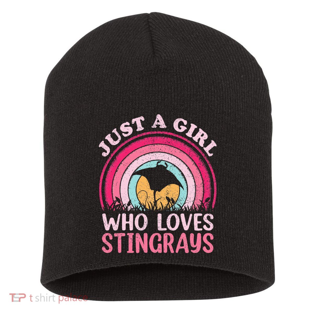 Stingray Fish Vintage Retro Just A Girl Who Loves Stingrays Short Acrylic Beanie