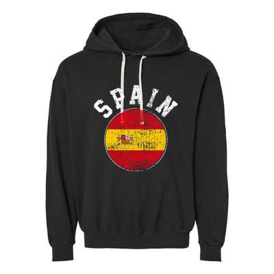 Spain Flag Vintage Garment-Dyed Fleece Hoodie