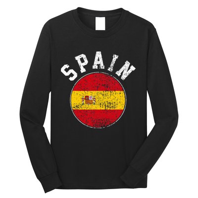 Spain Flag Vintage Long Sleeve Shirt