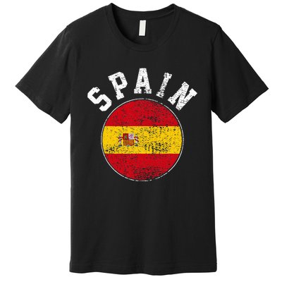 Spain Flag Vintage Premium T-Shirt