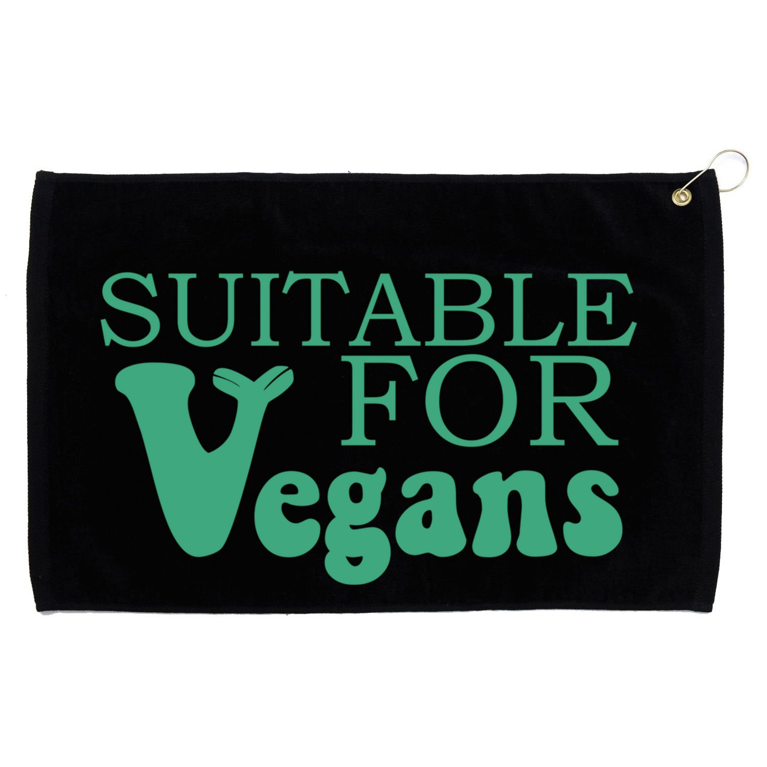 Suitable For Vegans Veganism Gift Plant Based Vegetarian Gift Grommeted Golf Towel