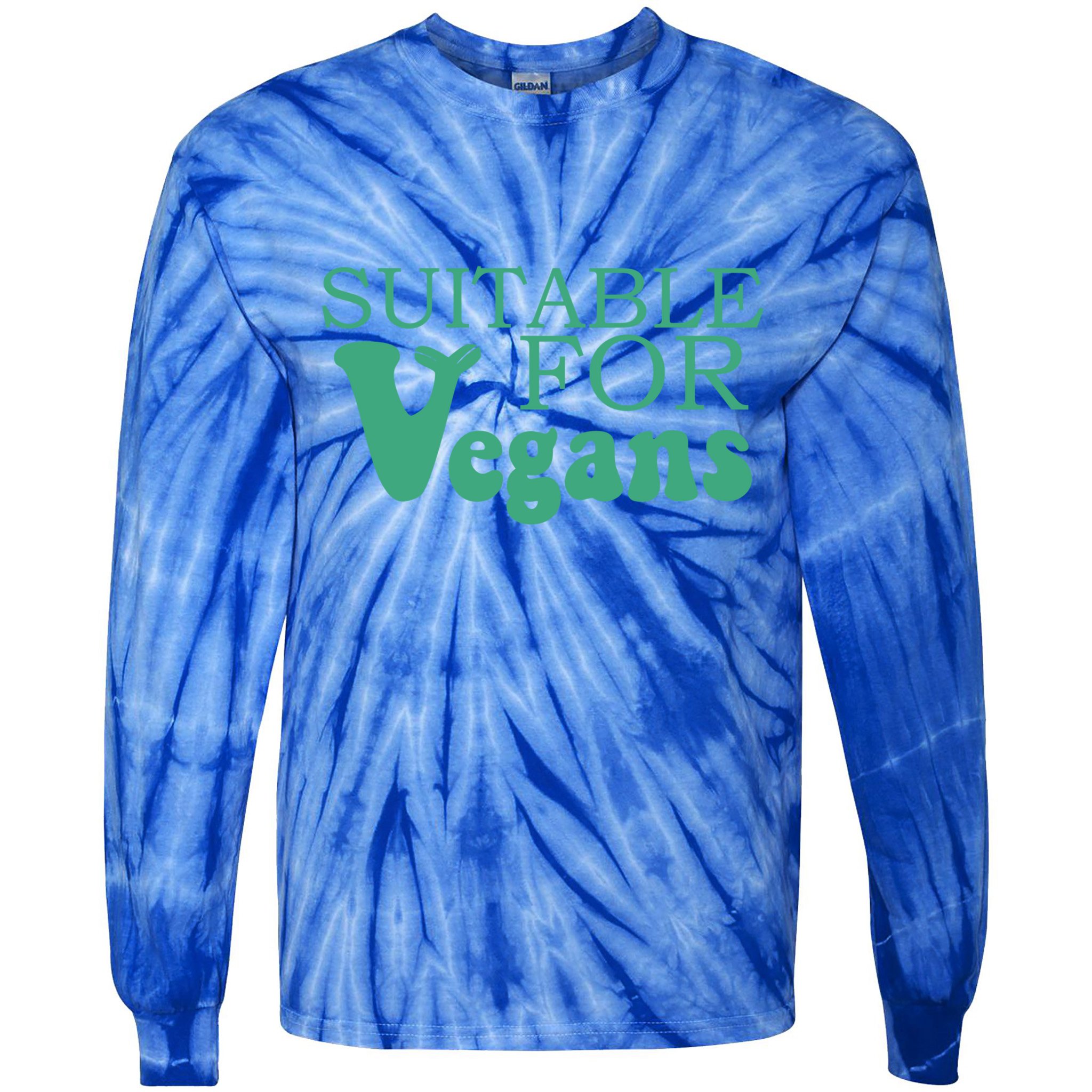 Suitable For Vegans Veganism Gift Plant Based Vegetarian Gift Tie-Dye Long Sleeve Shirt
