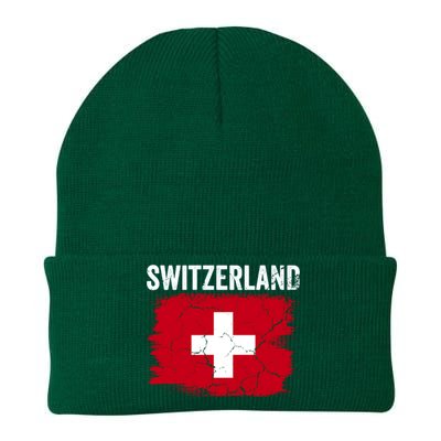 Switzerland Football Vintage Soccer Team Pride Swiss Flag Knit Cap Winter Beanie