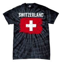 Switzerland Football Vintage Soccer Team Pride Swiss Flag Tie-Dye T-Shirt