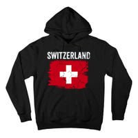 Switzerland Football Vintage Soccer Team Pride Swiss Flag Tall Hoodie