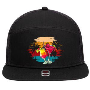 Summer Fun Vacation Margaritas Beaches Good People Graphic 7 Panel Mesh Trucker Snapback Hat