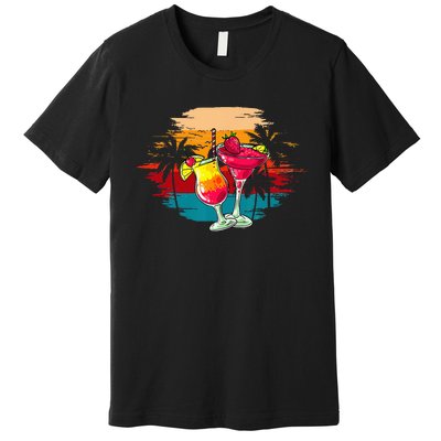 Summer Fun Vacation Margaritas Beaches Good People Graphic Premium T-Shirt