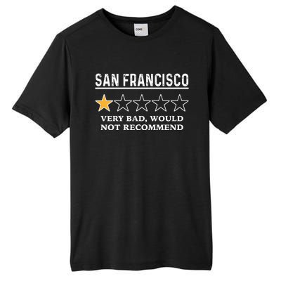 San Francisco Very Bad Would Not Recommend Funny Hilarious Bay Area Humor Tall Fusion ChromaSoft Performance T-Shirt