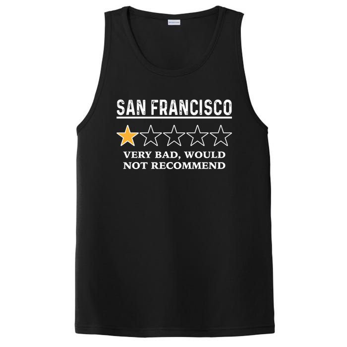 San Francisco Very Bad Would Not Recommend Funny Hilarious Bay Area Humor PosiCharge Competitor Tank