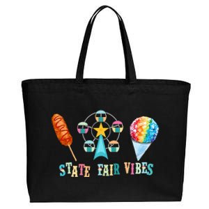 State Fair Vibes Ferris Wheel Rainbow Snow Cone And Corn Dog Cotton Canvas Jumbo Tote