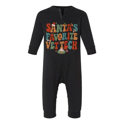 Santa’S Favorite Vet Tech Christmas Holiday Season Infant Fleece One Piece