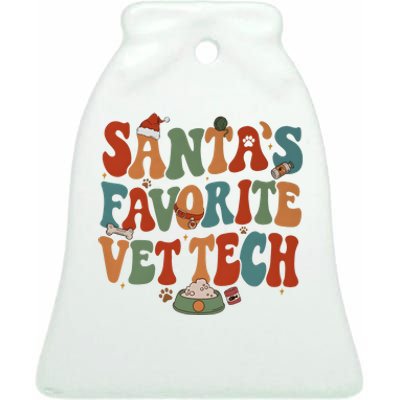 Santa’S Favorite Vet Tech Christmas Holiday Season Ceramic Bell Ornament