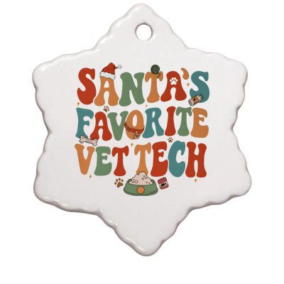 Santa’S Favorite Vet Tech Christmas Holiday Season Ceramic Star Ornament