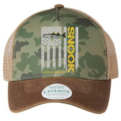 Snook Fisherman Vintage Style American Flag Snook Art Fish Legacy Tie Dye Trucker Hat