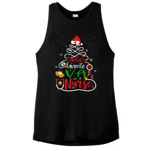 SantaS Favorite Va Nurse Christmas Nursing Tree Cute Gift Ladies PosiCharge Tri-Blend Wicking Tank