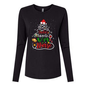 SantaS Favorite Va Nurse Christmas Nursing Tree Cute Gift Womens Cotton Relaxed Long Sleeve T-Shirt