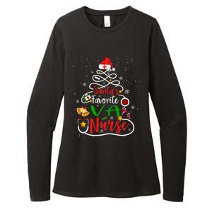 SantaS Favorite Va Nurse Christmas Nursing Tree Cute Gift Womens CVC Long Sleeve Shirt